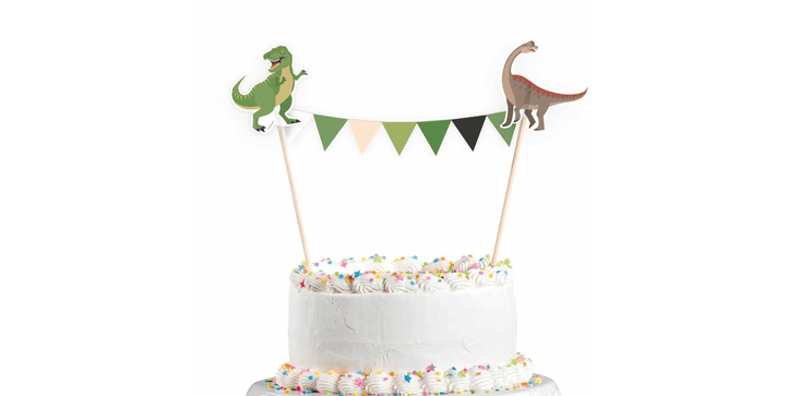 Amscan Kuchendekoration Wimpelkette Happy Dinosaurier 15 x 20 cm