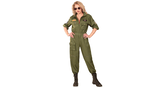 Widmann - Kostüm Kampfjet-Pilotin, Overall, Flieger Ass, Uniform, Karneval, Motto-Party & 6861C - Pilotenbrille mit getönten Gläsern, Pilot, Flugbegleiter, Motto-Party, Karneval