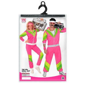 Widmann Kostüm 80-er Jahre Trainingsanzug Pink/Grün Größe S