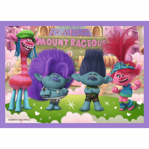 Trefl 4 in 1 Puzzle - Die Abenteuer der bunten Trolls