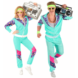 Widmann Kostüm 80er Jahre Trainingsanzug - Größe XXL blau