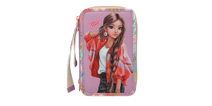 TOPModel 3 Fach Federtasche mit Anhänger GIRL POWER