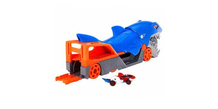 Hot Wheels Hungriger Hai-Transporter für bis zu 5 Spielzeugautos