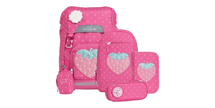 Beckmann Schulrucksack Classic 6-teiliges Set - Strawberry
