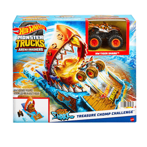 Hot Wheels Monster Trucks Arena Smashers Entry Challenge - Tiger Shark Treasure Chomp Challenge