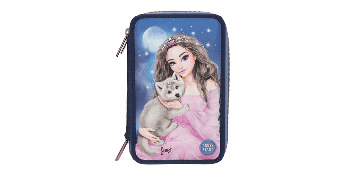 TOPModel 3 Fach Federtasche LED WOLF