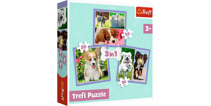 Trefl 3 in 1 Puzzle - Hunde