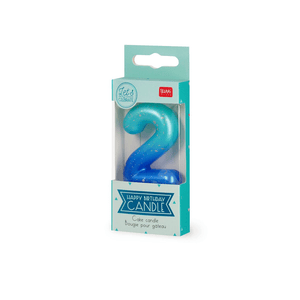 Legami Happy Birthday Candle - Tortenkerze - 2 - Blau