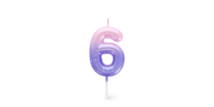 Legami Happy Birthday Candle - Tortenkerze - 6 - Pink