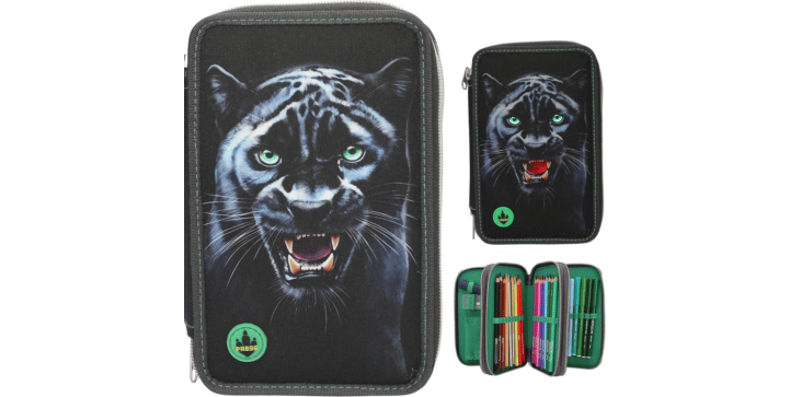 TOPModel 3 Fach Federtasche LED PANTHER