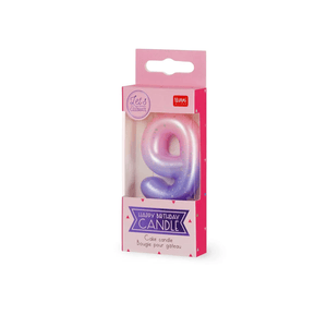 Legami Happy Birthday Candle - Tortenkerze - 9 - Pink
