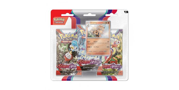 Pokémon-ex Karmesin & Purpur 3-Pack Blister Arkani